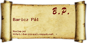 Baricz Pál névjegykártya